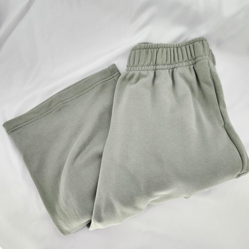 Nike Womens Oversized French Terry Open Hem Pants Size M Jade Horizon Streetwear
